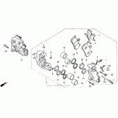 Схема узла: Передний тормозной суппорт для Honda VFR750F VFR750R (RC30)