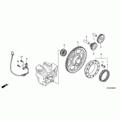 Схема вузла: Привід стартера для Honda VT750 Shadow Aero