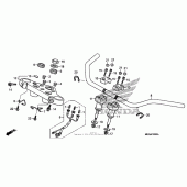 Схема вузла: Верхня траверса & Кліпон керма для Honda VT750 Shadow Aero