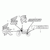 Схема узла: Label read the manual для Honda CR250