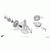 Схема вузла: Колінчастий вал & Поршень для Honda CBR250