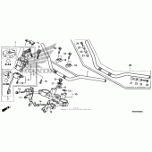 Схема вузла: Верхня траверса & Кліпон керма для Honda CRF230 CRF230M