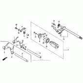 Схема вузла: Копірний вал і Вилки і Вал перемикання для Honda VT600 Shadow VLX