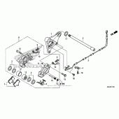 Схема вузла: Задній гальмівний супорт для Honda VT750 Shadow Spirit