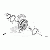 Схема вузла: Переднє колесо для Honda CBR650F