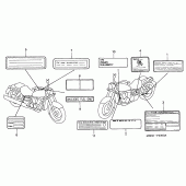 Схема вузла: Інформаційні наклейки для Honda VT1100 Shadow Aero