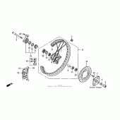 Схема вузла: Переднє колесо для Honda XR400