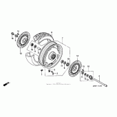 Схема узла: Передние колесо для Honda GL1500 Valkyrie Deluxe
