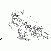 Схема вузла: Передній гальмівний супорт для Honda VT1100 Shadow ACE