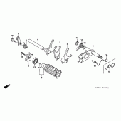 Схема вузла: Вал перемикання передач / вилки перемикання передач для Honda XR650