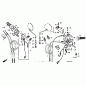Схема вузла: Пульт управління рульовой & Тросик для Honda XR650