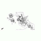 Схема вузла: Crankshaft + piston (1) для Honda CRF150 CRF150F