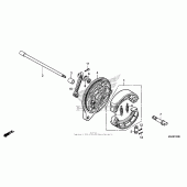 Схема вузла: Задній гальмівний барабан для Honda VT750 Shadow Phantom