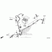 Схема вузла: Задній гальмівний шланг для Honda VT750 Shadow Spirit