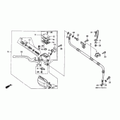 Схема узла: Передний тормозной цилиндр (XL600VM/VN/VP) для Honda XL600 Transalp