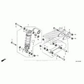 Схема узла: Задний амортизатор (1) для Honda CBR600 CBR600RR