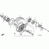Схема вузла: Заднє колесо для Honda VT1300 Fury