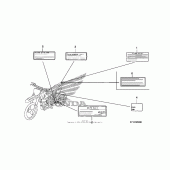 Схема вузла: Інформаційні наклейки для Honda CRF150 CRF150F