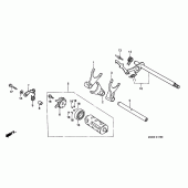 Схема узла: Копирный вал & Вилки & Вал переключения для Honda XL650 Transalp