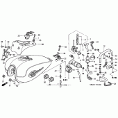 Схема вузла: Паливний бак + паливний насос для Honda VT750 Shadow Deluxe