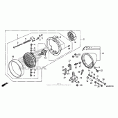 Схема вузла: Headlight (1) для Honda VT750 Shadow Aero