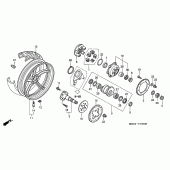 Схема узла: Заднее колесо для Honda VFR800 VFR