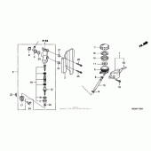 Схема вузла: Задній гальмівний циліндр для Honda VTX1300