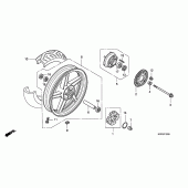 Схема вузла: Заднє колесо для Honda CBF250