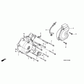 Схема узла: Левая крышка картера для Honda XL650 Transalp
