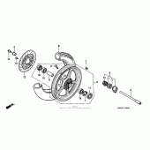 Схема вузла: Переднє колесо для Honda VT1100 Shadow Spirit