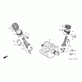 Схема вузла: Колінчастий вал для Honda VT750 Shadow Aero