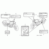 Схема вузла: Застережливі наклейкіs для Honda VT1100 Shadow Sabre