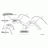 Схема вузла: Mark + stripe (1) для Honda VTX1800