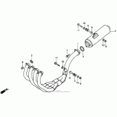Схема вузла: Вихлопна система для Honda CBR900RR CBR919RR Fireblade