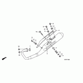 Схема вузла: Вихлопна система для Honda CBF125