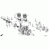 Схема вузла: Колінчастий вал & Поршень для Honda CMX250 Rebel