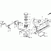 Схема вузла: Задній гальмівний циліндр для Honda VT1100 Shadow ACE Tour