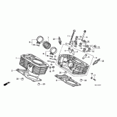 Схема вузла: Cylinder / головка циліндра (REAR) для Honda VT600 Shadow VLX