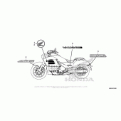 Схема вузла: Mark + Emblem для Honda GL1800 Gold Wing Valkyrie