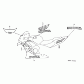 Схема узла: Наклейки (1) для Honda CBR600 CBR600F