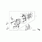 Схема узла: Задний тормозной суппорт для Honda FSC600 Silver Wing