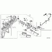Схема вузла: Задній гальмівний супорт для Honda CTX700