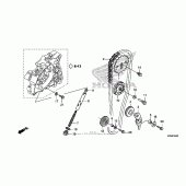 Схема вузла: Ланцюг ГРМ & Натяжник & Заспокоювач для Honda CRF125 CRF125FB