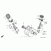 Схема вузла: Колінчастий вал для Honda VT600 Shadow VLX Deluxe