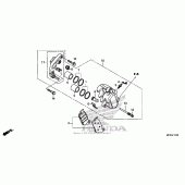 Схема вузла: Передній гальмівний супорт (1) для Honda VT1300 Sabre