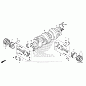 Схема вузла: Колінчастий вал & Поршень для Honda GL1800 Gold Wing F6B Bagger