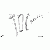 Схема вузла: Ланцюг ГРМ і Натяжитель і Успокоитель для Honda NX250