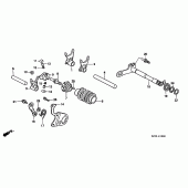 Схема узла: Копирный вал и Вилки и Вал переключения для Honda CR250