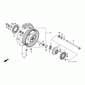 Схема вузла: Заднє колесо для Honda CBR1000 CBR1000F