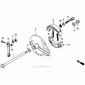 Схема вузла: Задній гальмівний барабан для Honda NX250